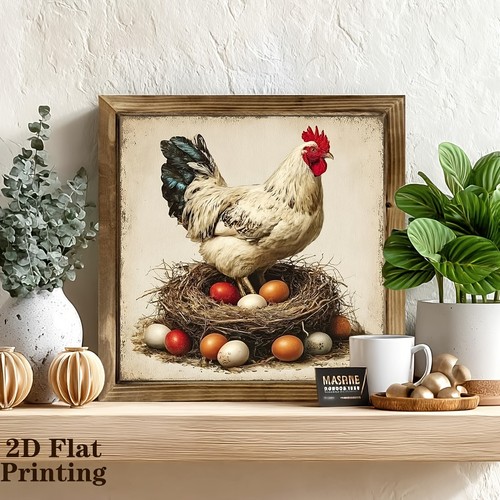 Vintage hen nest eggs - hen,