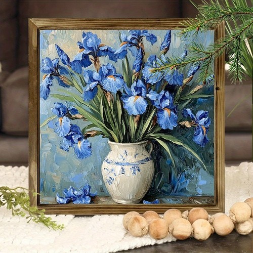 Vintage blue iris still - vintage,