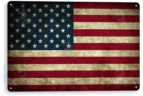 Tin sign american flag - sign,