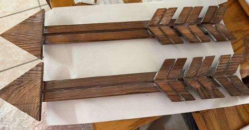 Rustic wooden arrow - arrow, wall