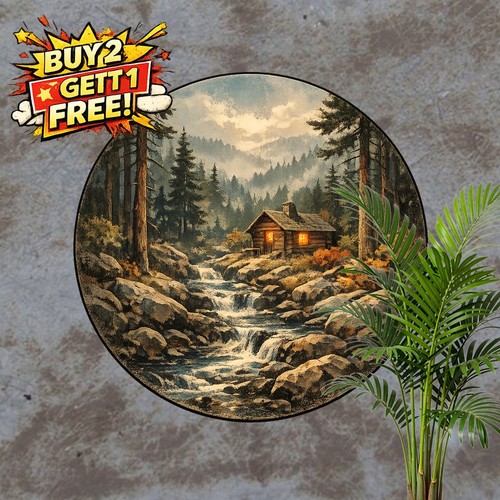 Rustic charm round - charm,