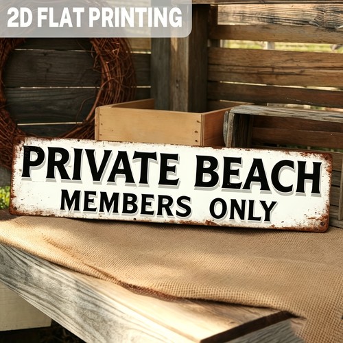Vintage metal beach sign - beach,